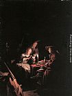 Cardplayers at Candlelight by Gerrit Dou